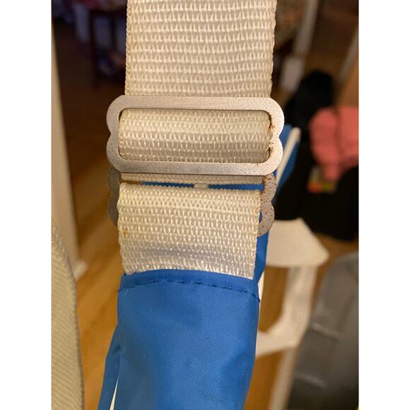 VTG Santa Fe Railroad Messenger Bag w hand and shoulder straps blue white nylon - Picture 14 of 14